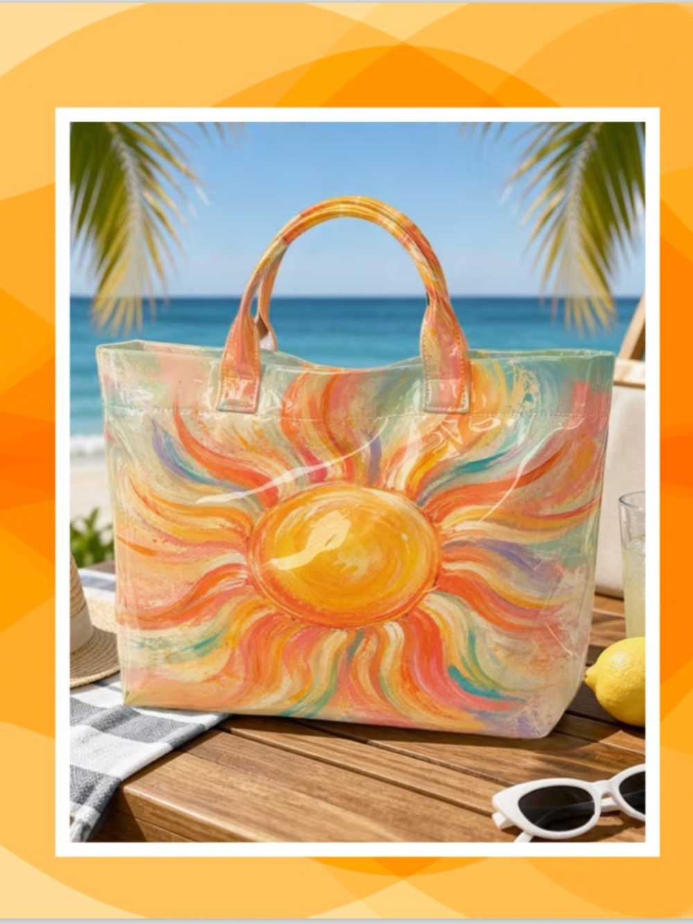 Adorable Vinyl-Covered Tote - Sunflowers